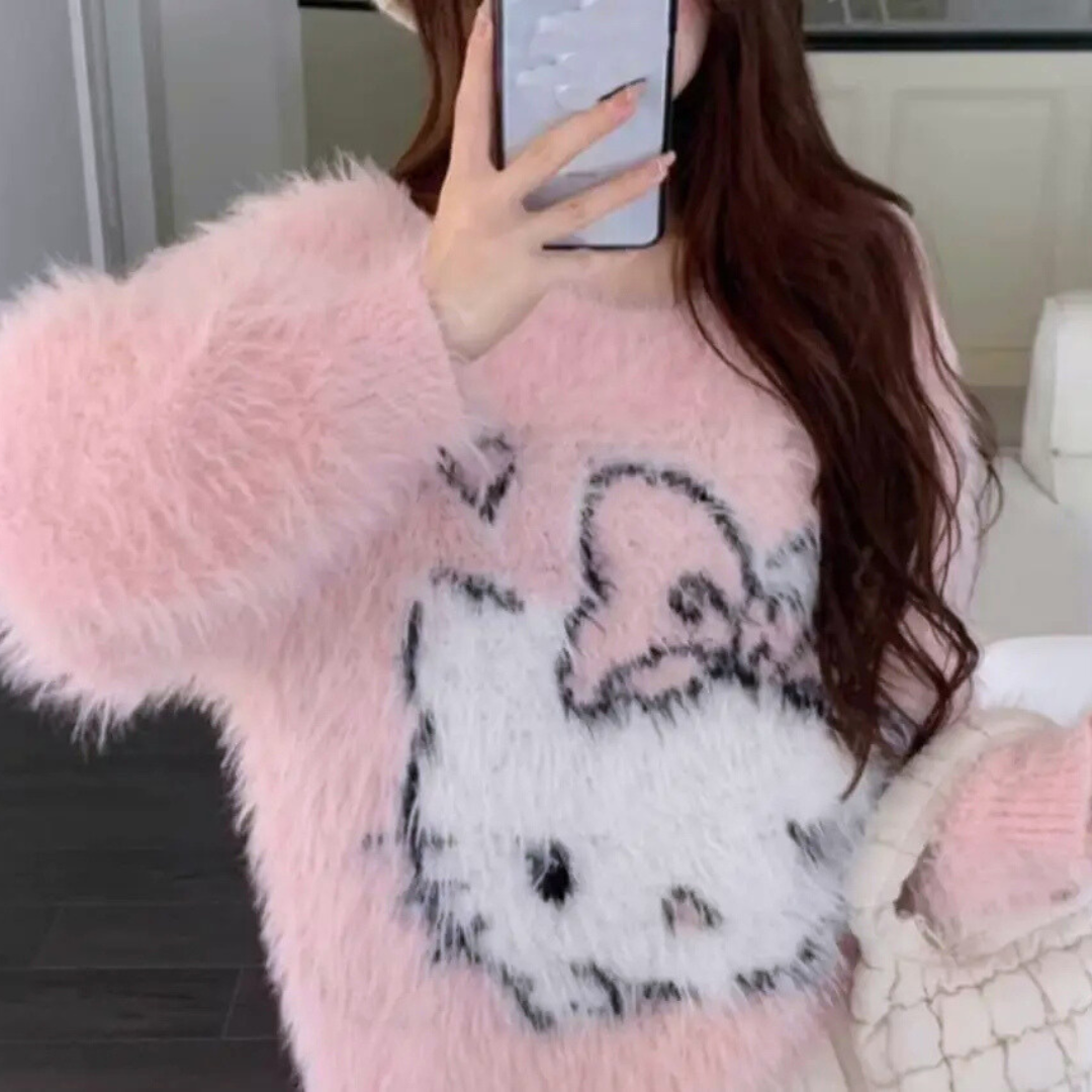 Oversized Hello Kitty Pullover Sweater