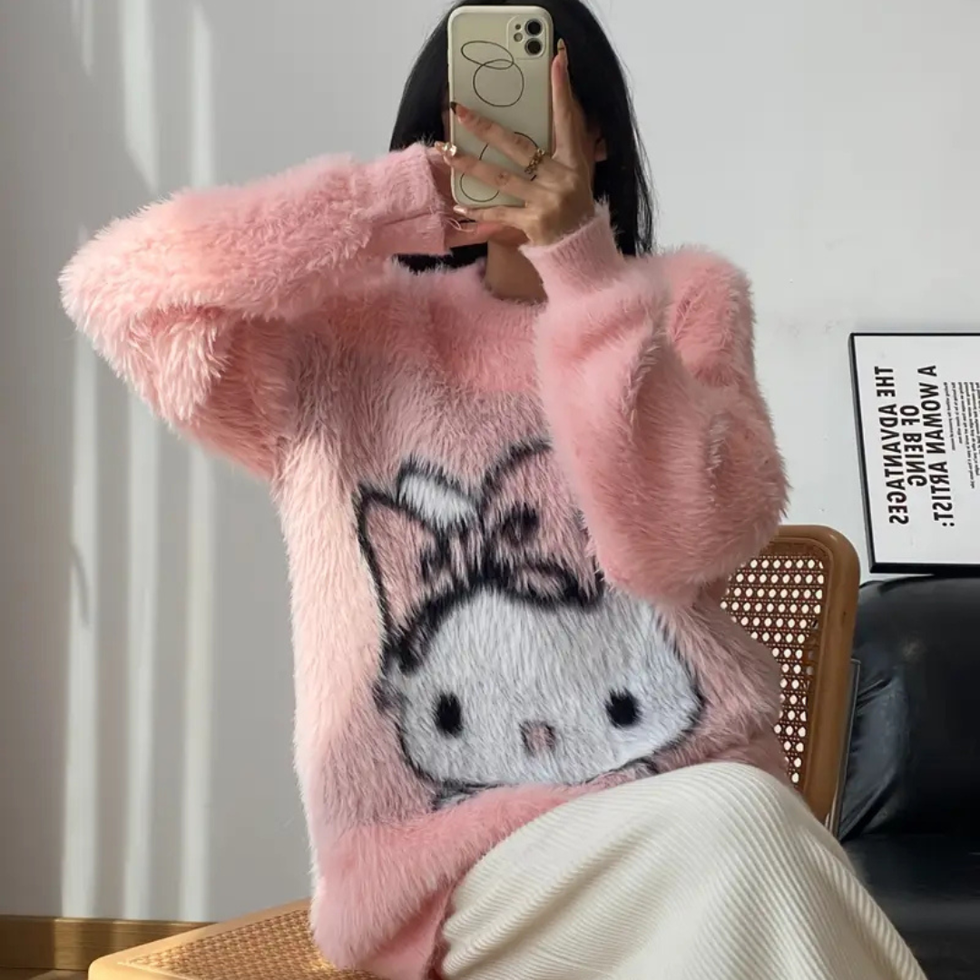 Oversized Hello Kitty Pullover Sweater