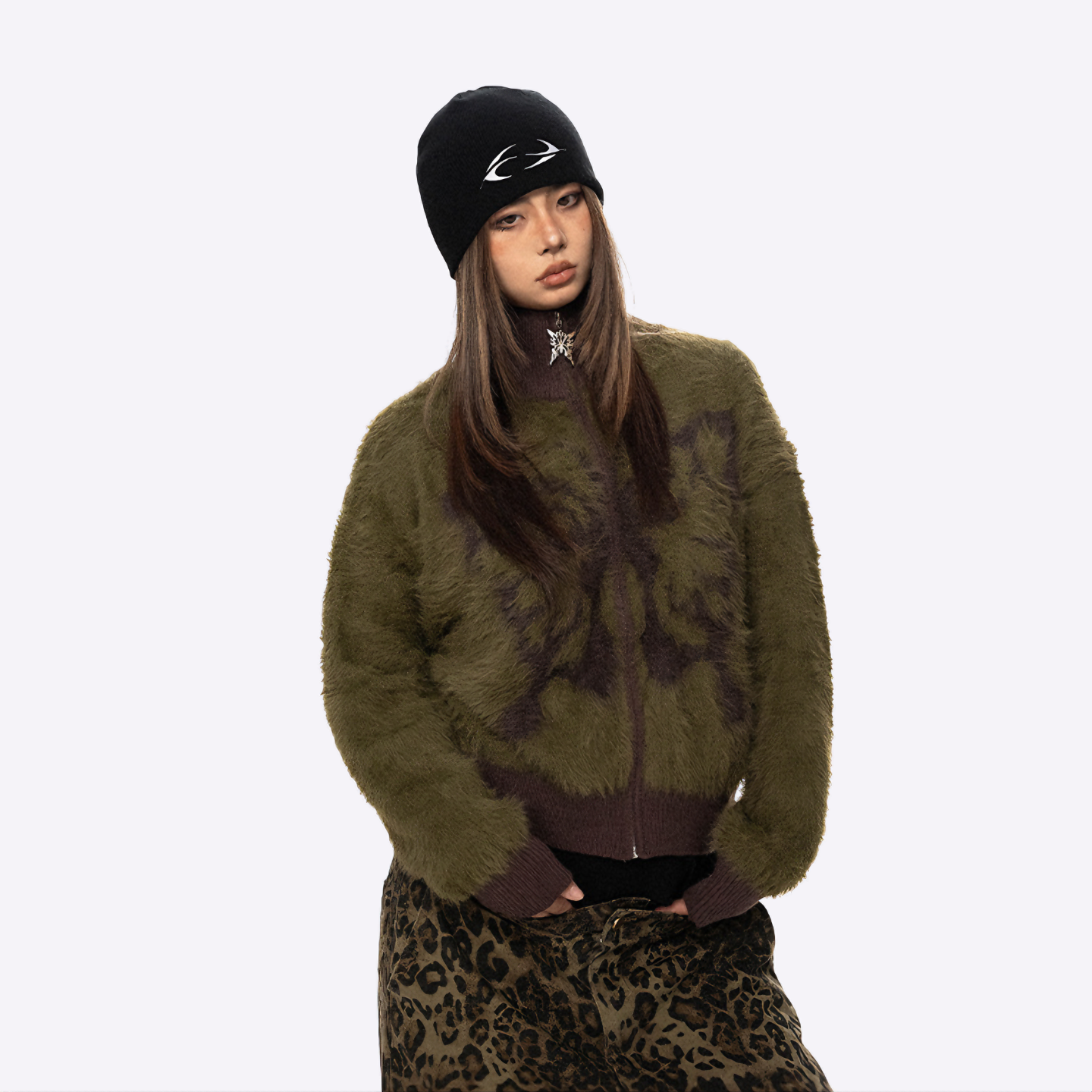 Image of Butterfly Zipped Cardigan