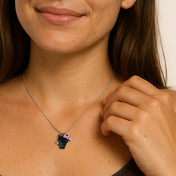 Image of Black Kitty Necklace