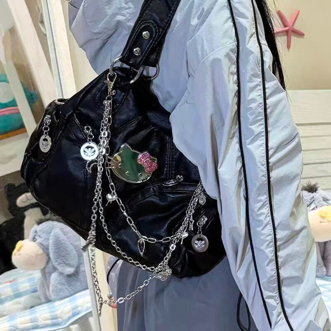 Black Hello Kitty Chain Shoulder Bag