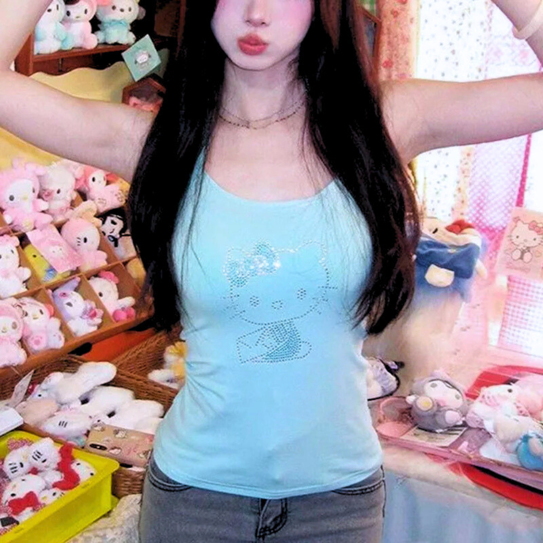 Hello Kitty Blue Sleeveless Top