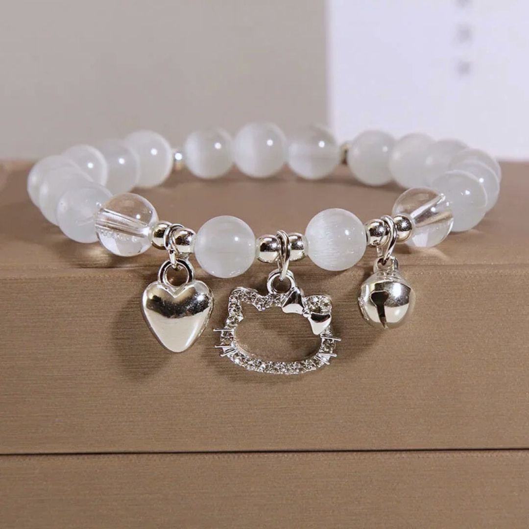 Frosted Crystal Hello Kitty Charm Bracelet