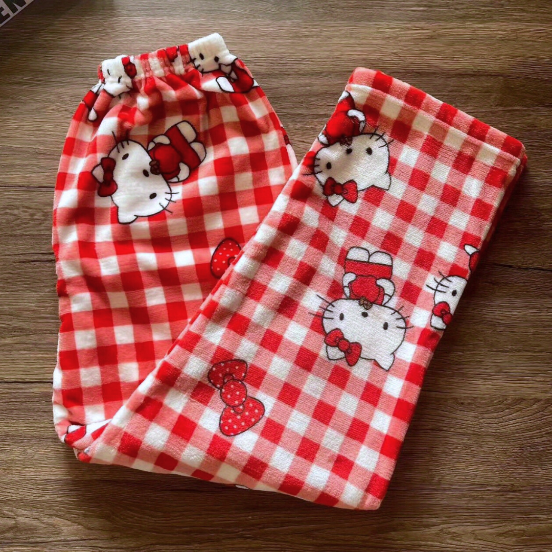 Red Hello Kitty Plaid Pyjama Pants