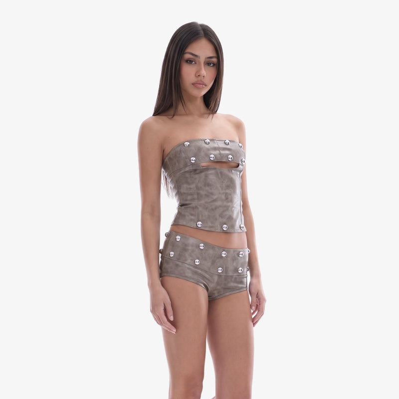 Asuka Studded Mini Shorts
