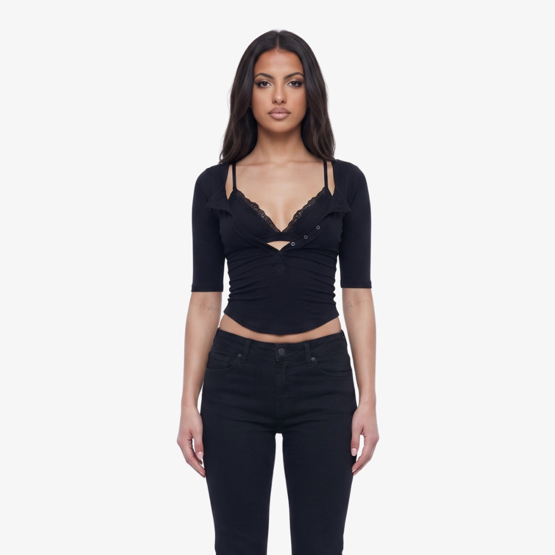 Image of Céline Lace Layered Top