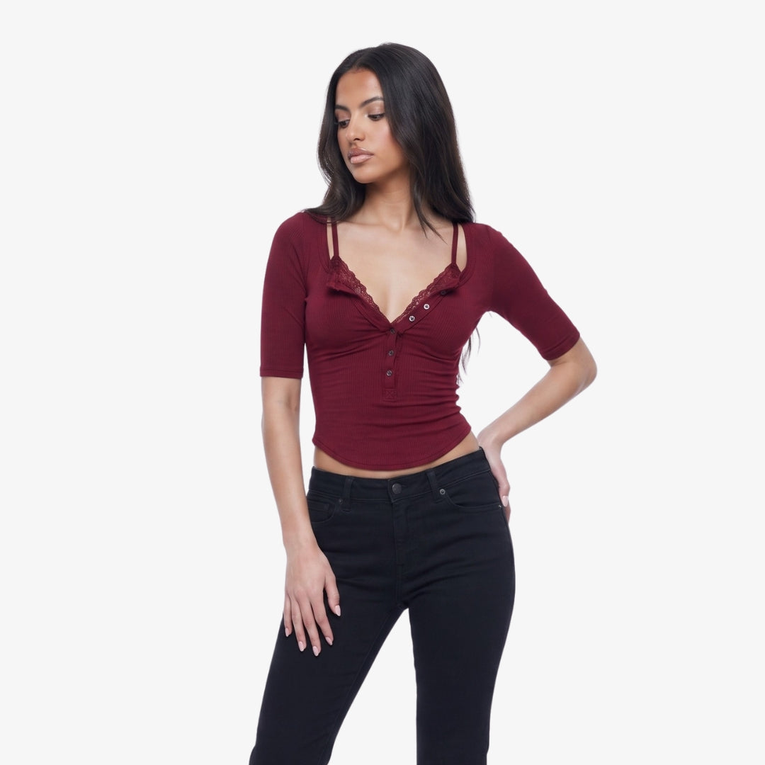 Image of Céline Lace Layered Top