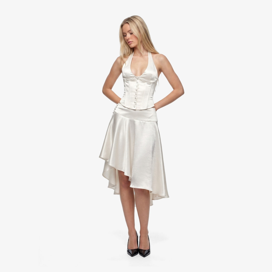 Florence Satin Midi Skirt