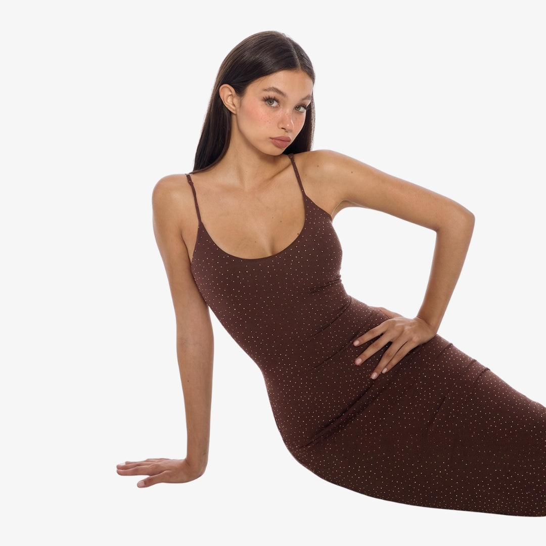 Kezia Rhinestone Fishtail Dress