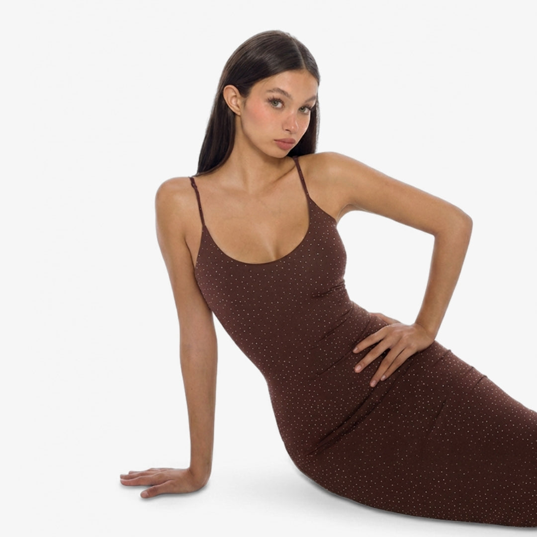 Image of Kezia Rhinestone Fishtail Dress