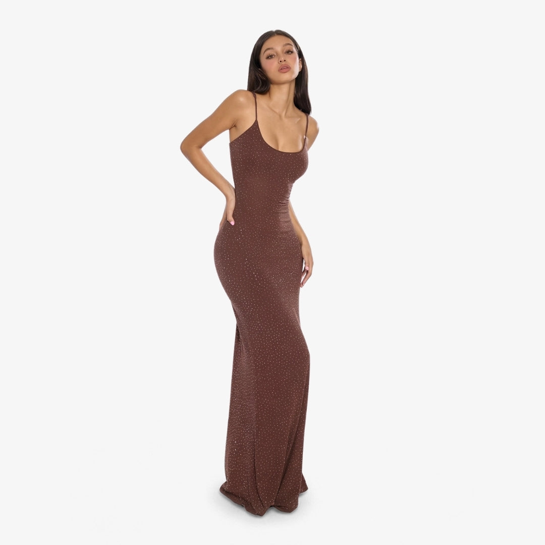 Image of Kezia Rhinestone Fishtail Dress