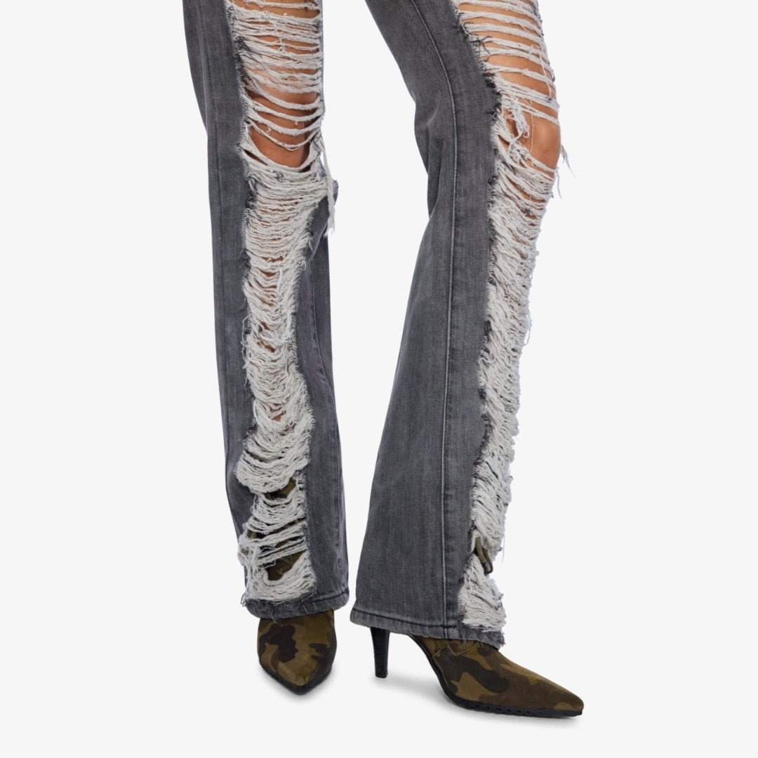 Image of Kova Low-Waisted Straight Distressed Jeans