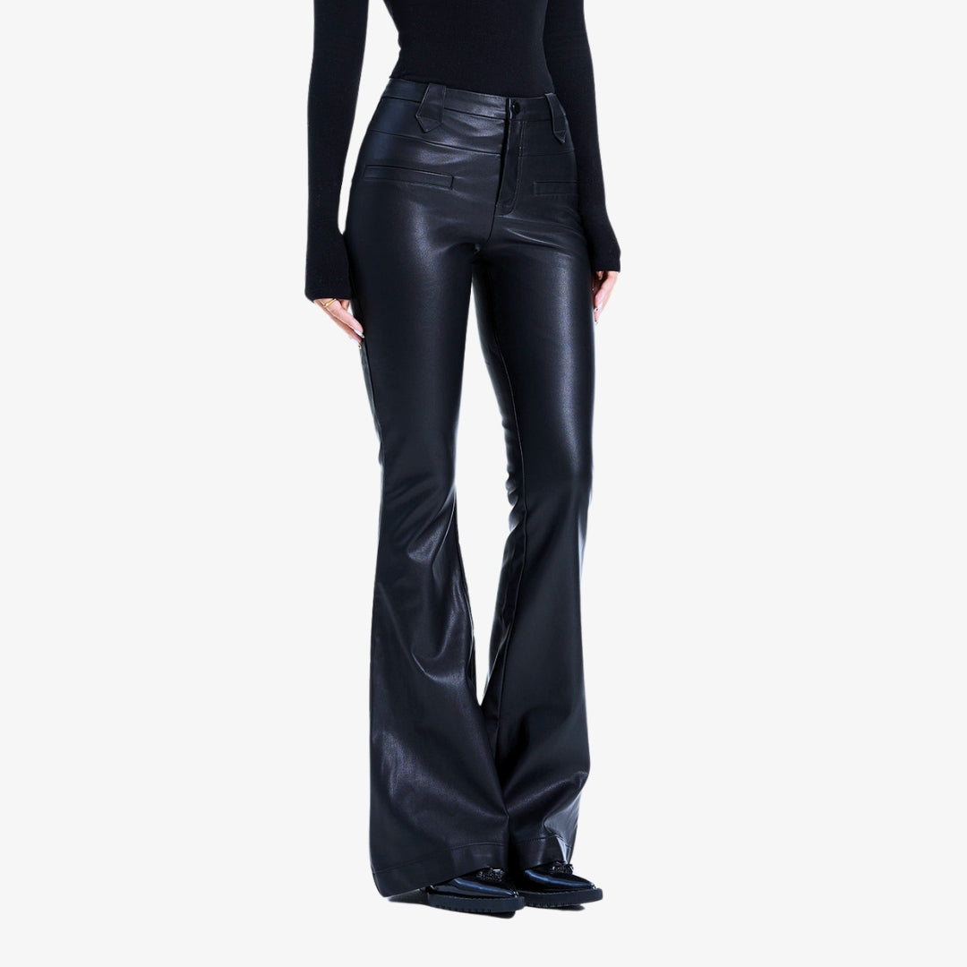 Image of Novia Leather Flare Pants
