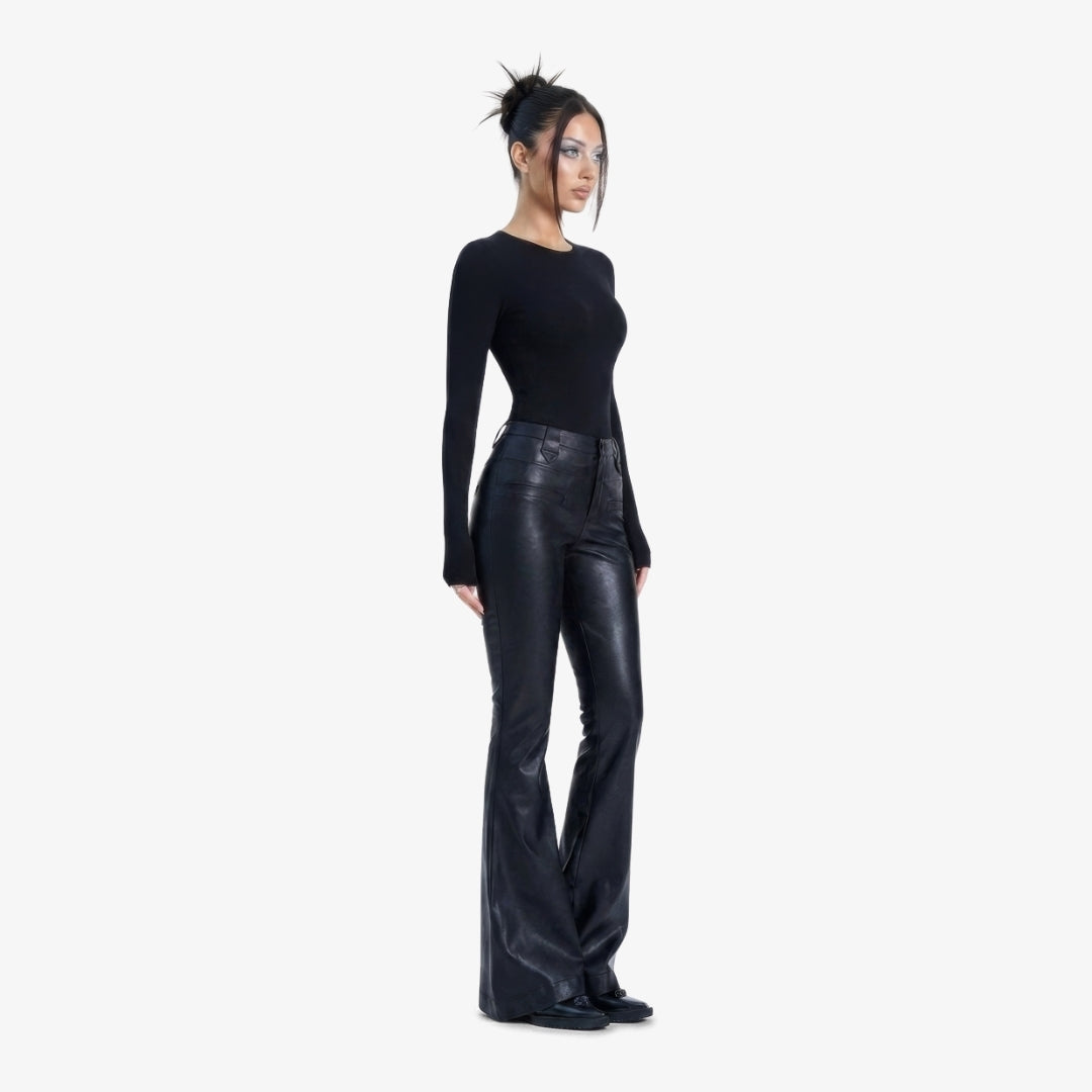 Novia Leather Flare Pants