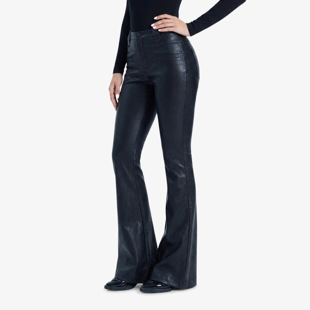 Image of Novia Leather Flare Pants