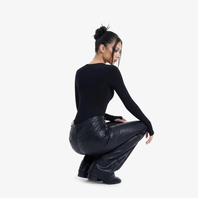 Novia Leather Flare Pants