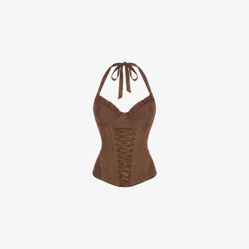 Rosalia Lace-Up Mesh Corset