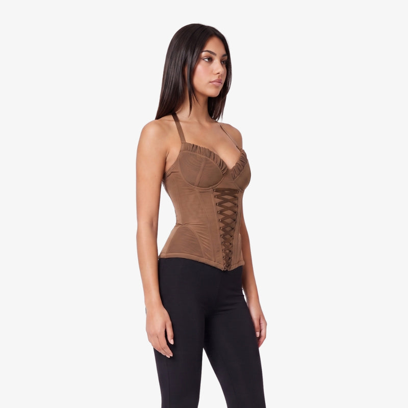 Rosalia Lace-Up Mesh Corset