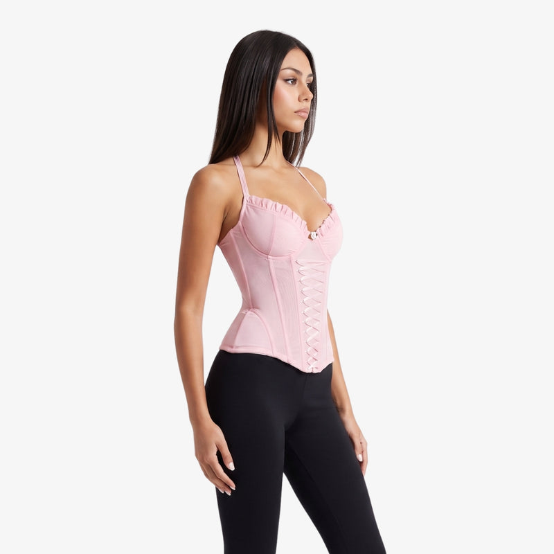 Rosalia Lace-Up Mesh Corset