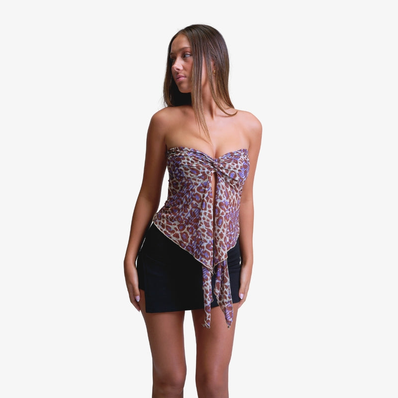 Elara Strapless Mesh Top