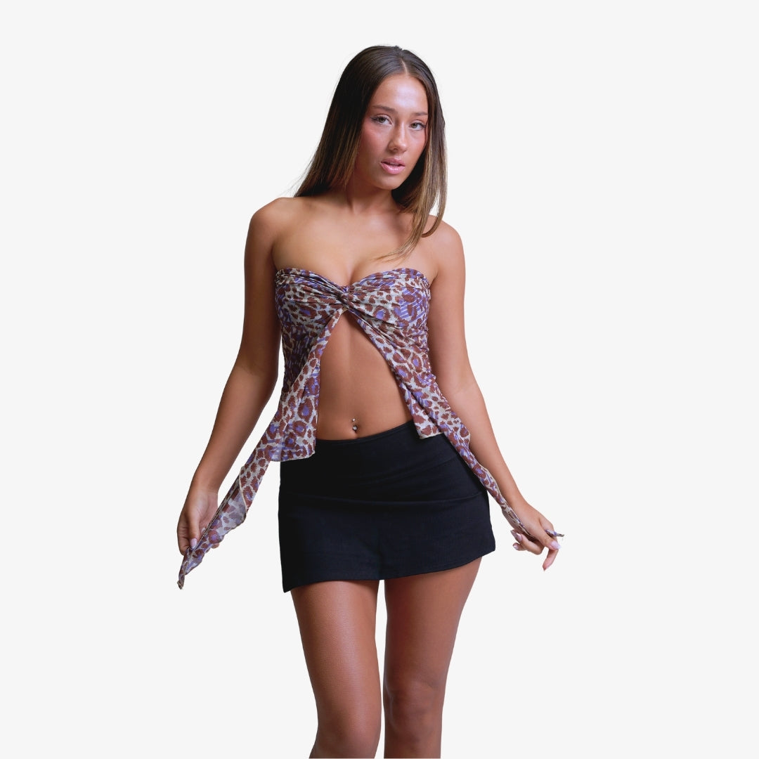 Image of Elara Strapless Mesh Top