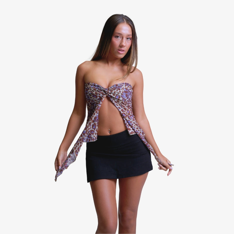 Elara Strapless Mesh Top