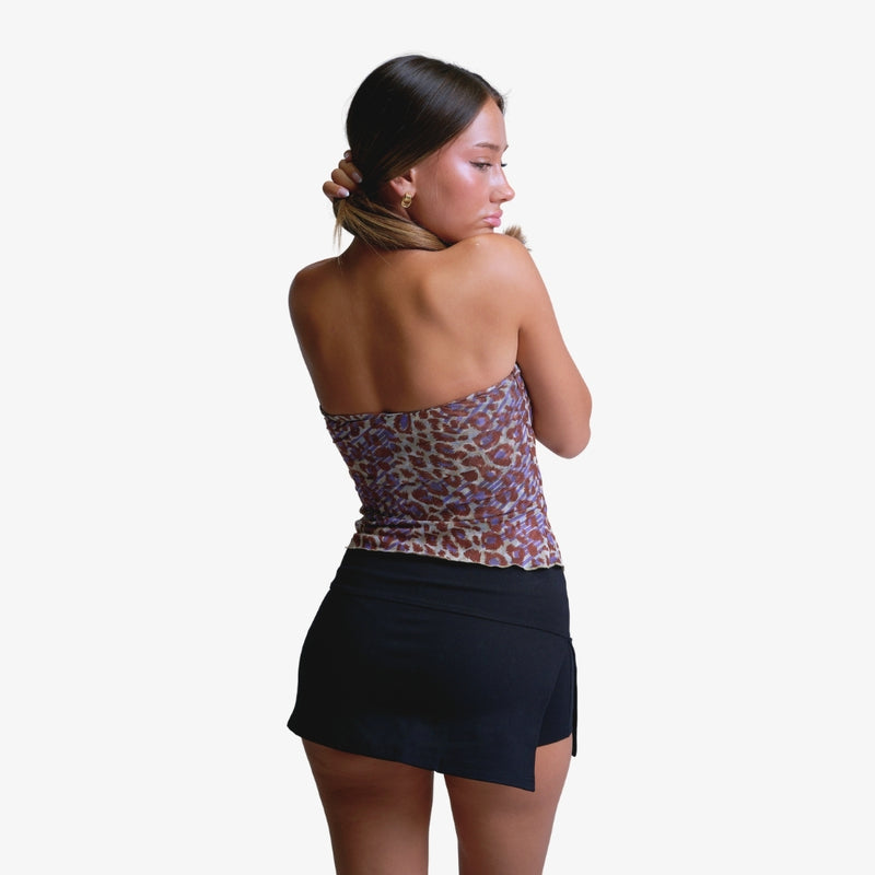 Elara Strapless Mesh Top