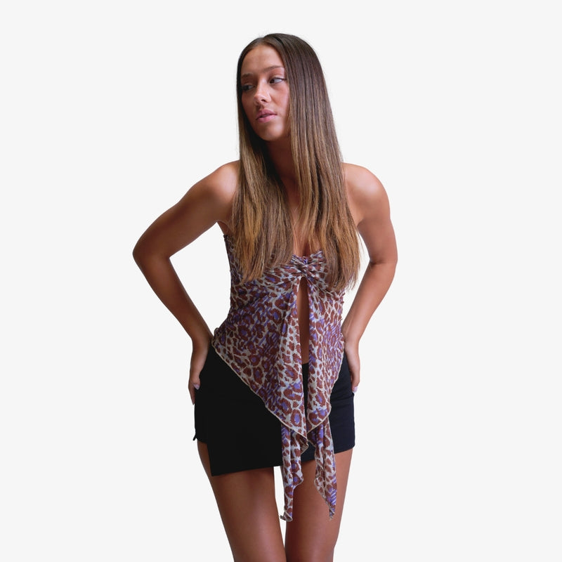 Elara Strapless Mesh Top