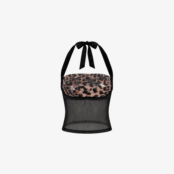 Taya Leopard Halter Top