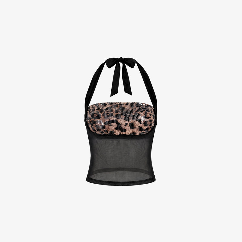 Taya Leopard Halter Top