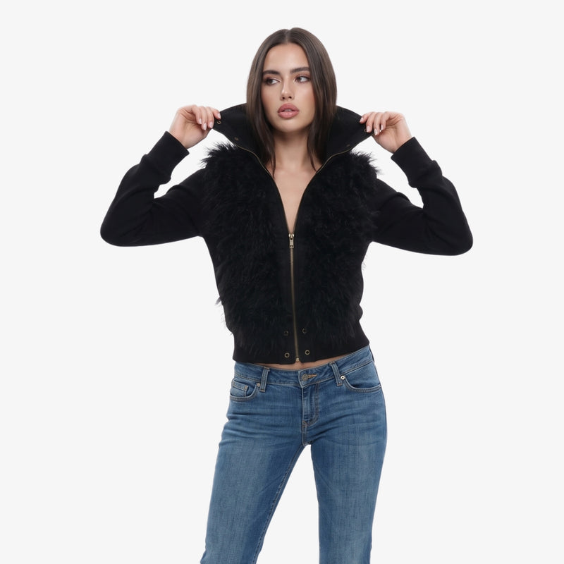 Yuki High-Collar Fleece Jacket