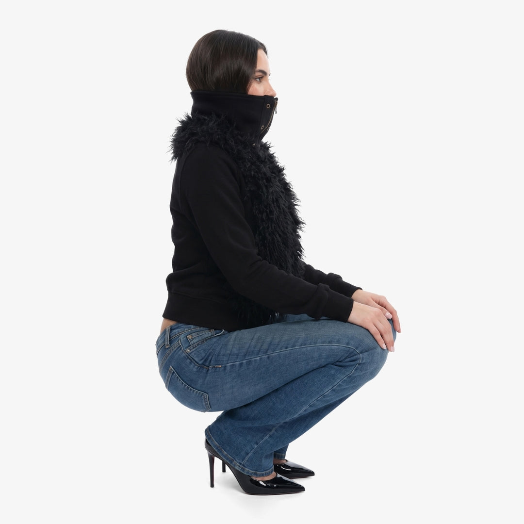 Image of Yuki High-Collar Fleece Jacket