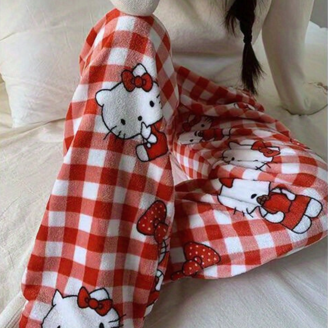 Red Hello Kitty Plaid Pyjama Pants